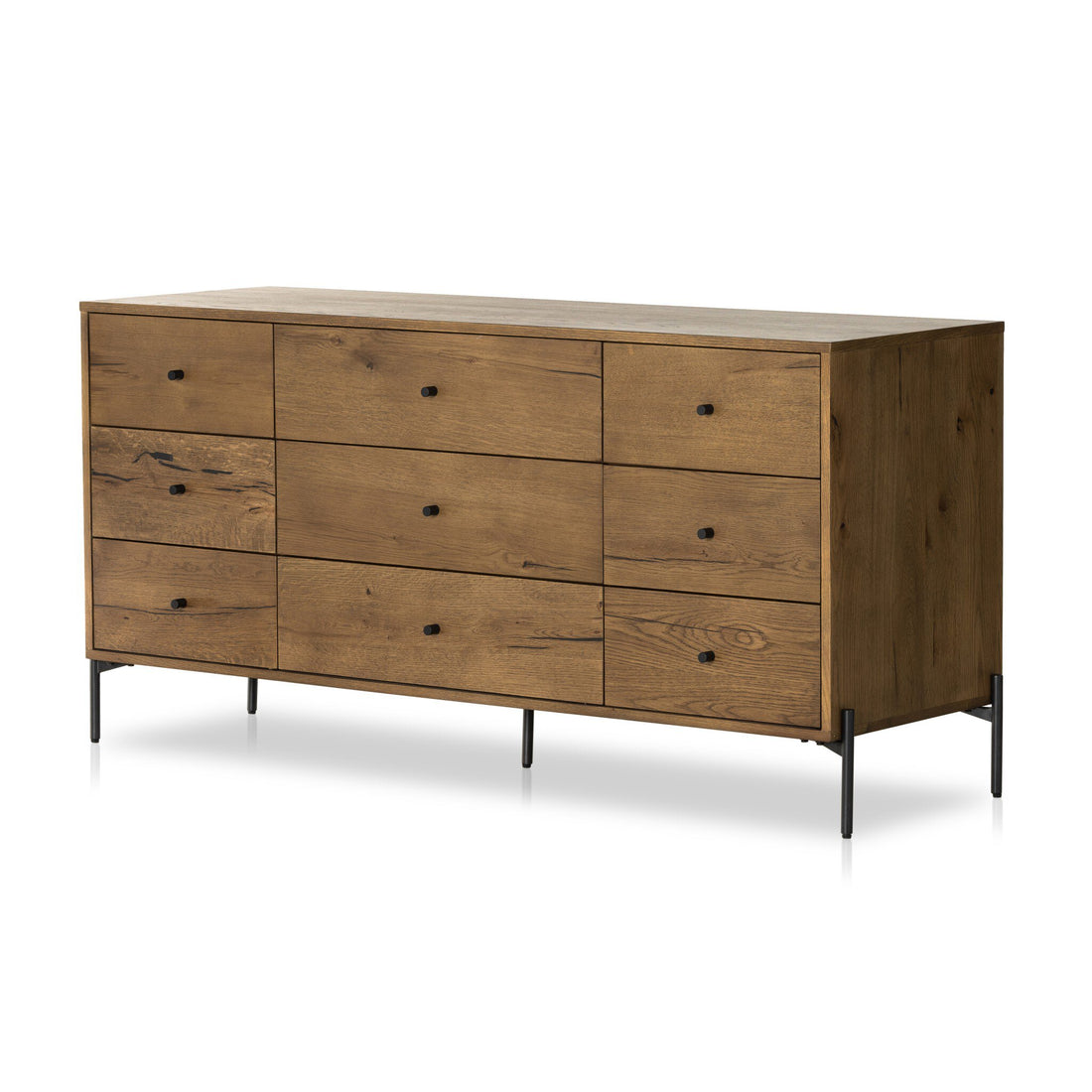 Eaton 9 Drawer Dresser - Amber Oak Resin