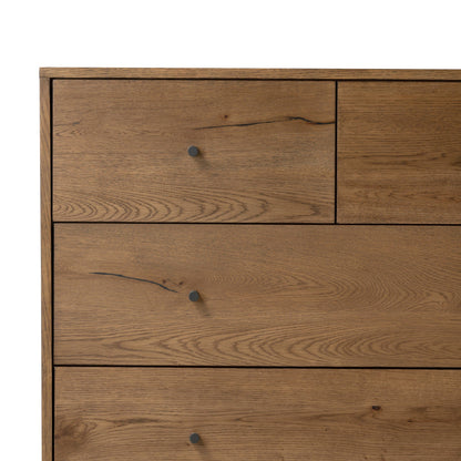 Eaton 5 Drawer Dresser - Amber Oak Resin