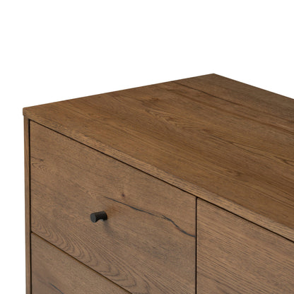 Eaton 5 Drawer Dresser - Amber Oak Resin