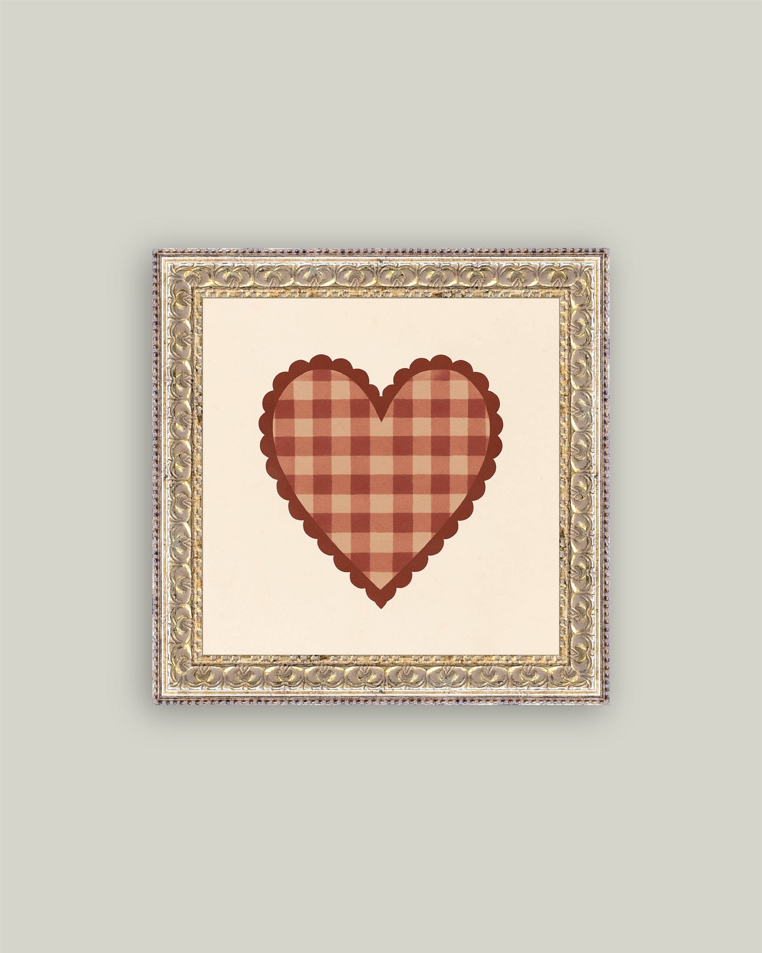 Gingham Heart Framed Art