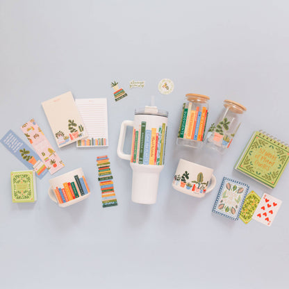 Plants &amp; Books 4x6 Notepad