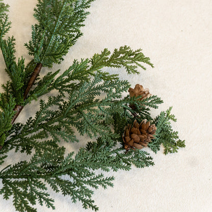 24&quot; Cypress &amp; Pine Cone Spray