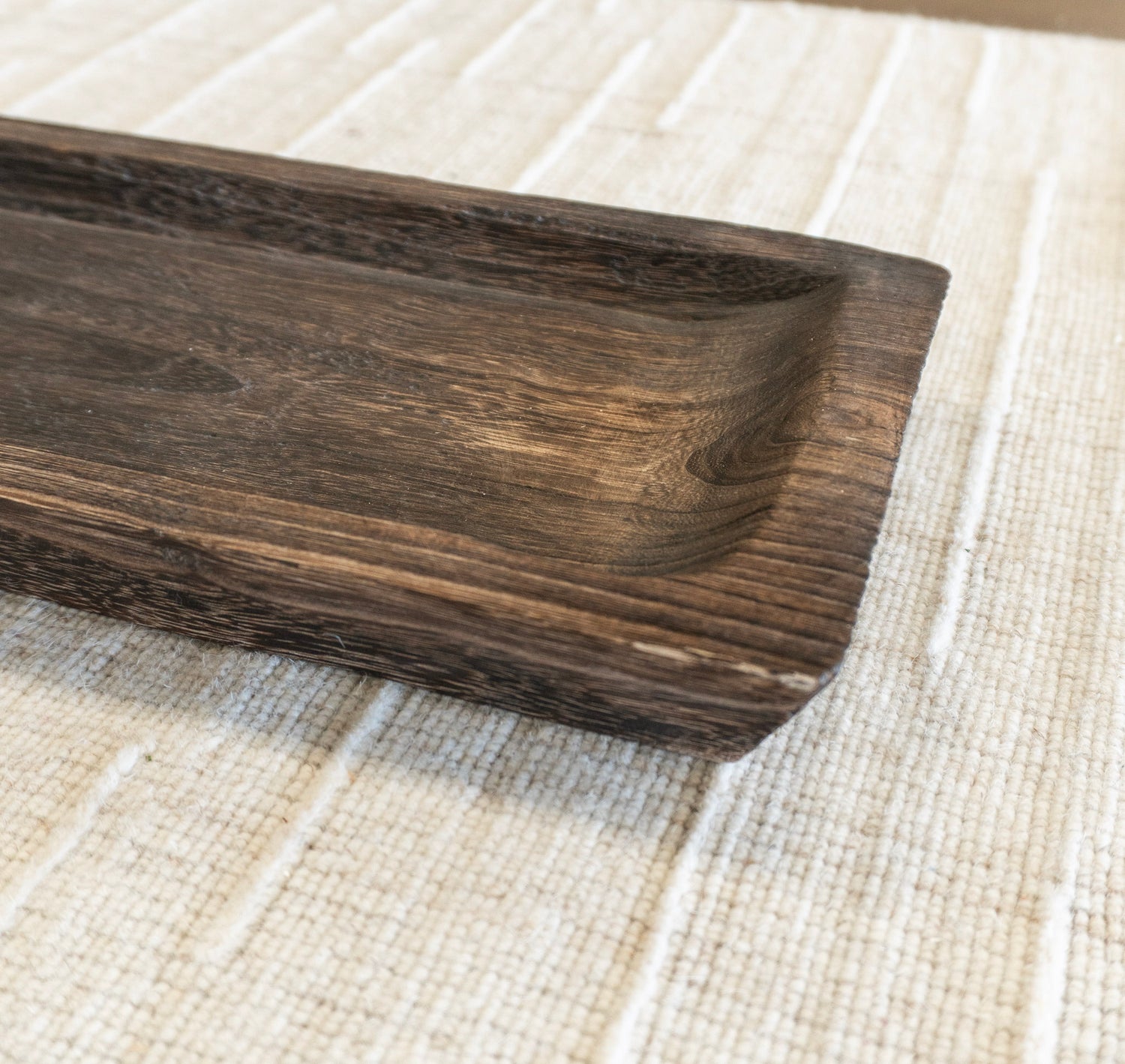27&quot; Walnut Finish Wood Tray