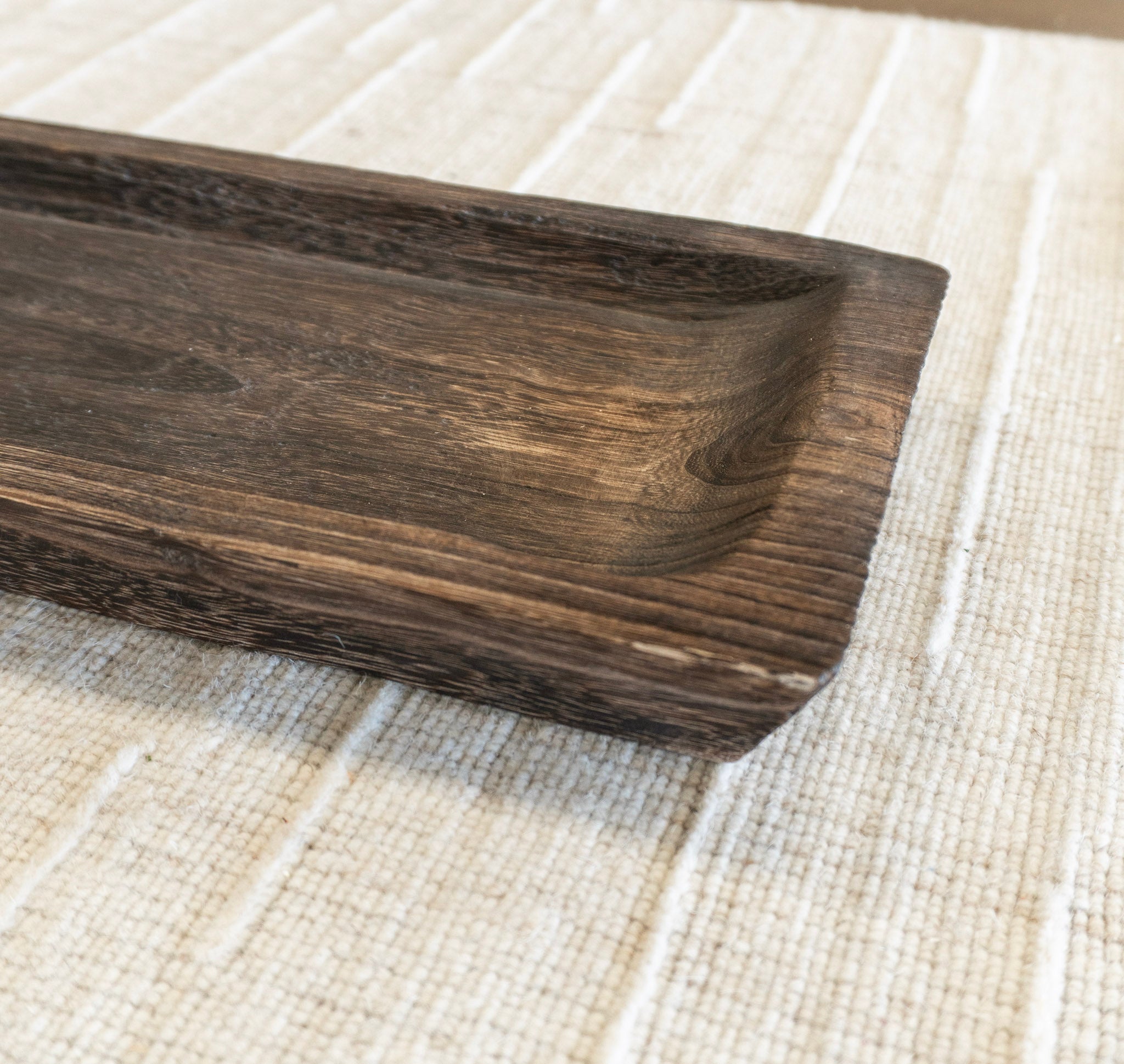 27&quot; Walnut Finish Wood Tray