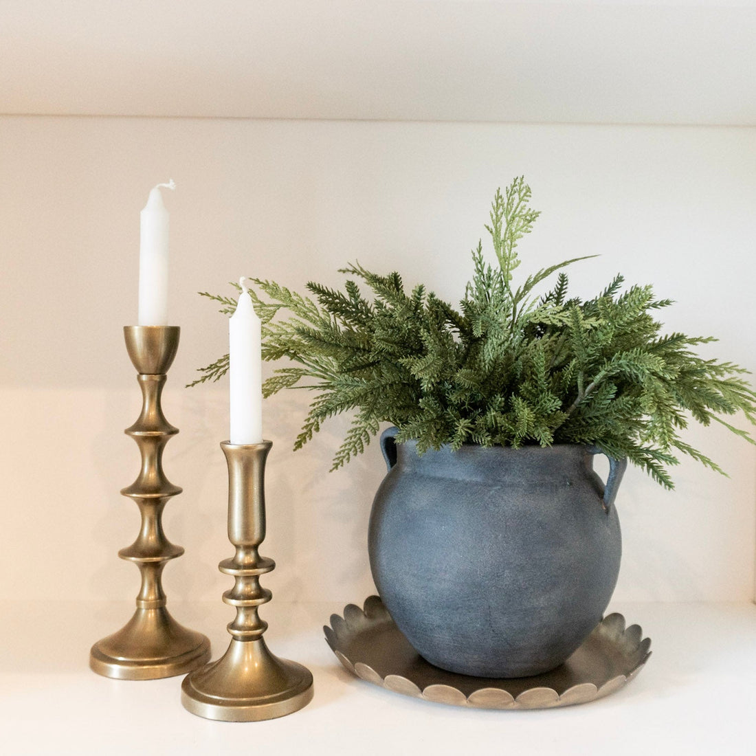 Loop Handle Charcoal Vase