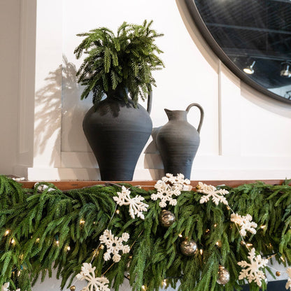 Wool Felt Snowflake Garland w/Jingle Bells