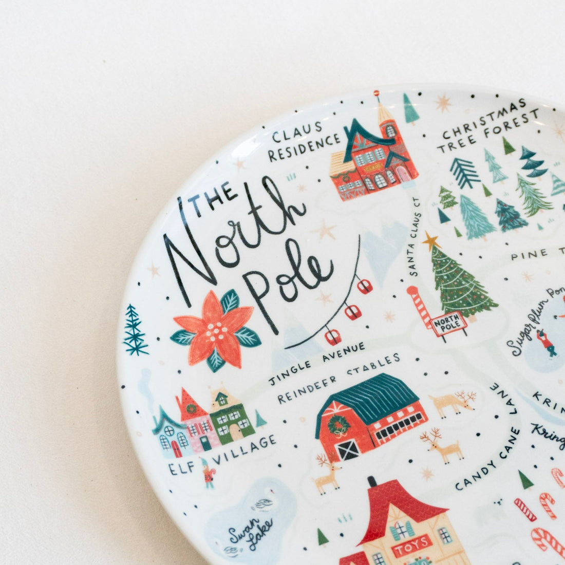 Stoneware Plate w/ North Pole Scene