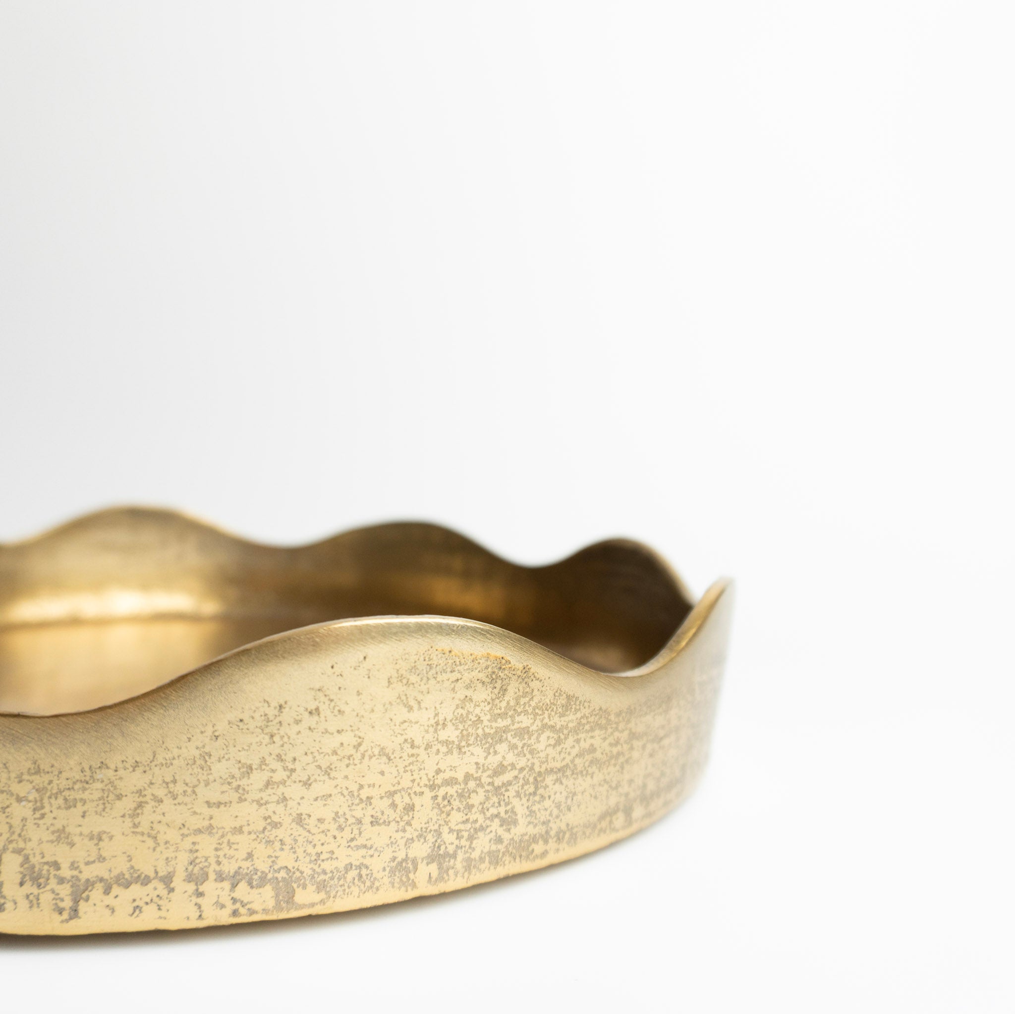 Antique Gold Ruffle Dish