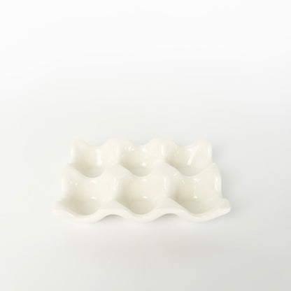 White Ceramic Egg Tray