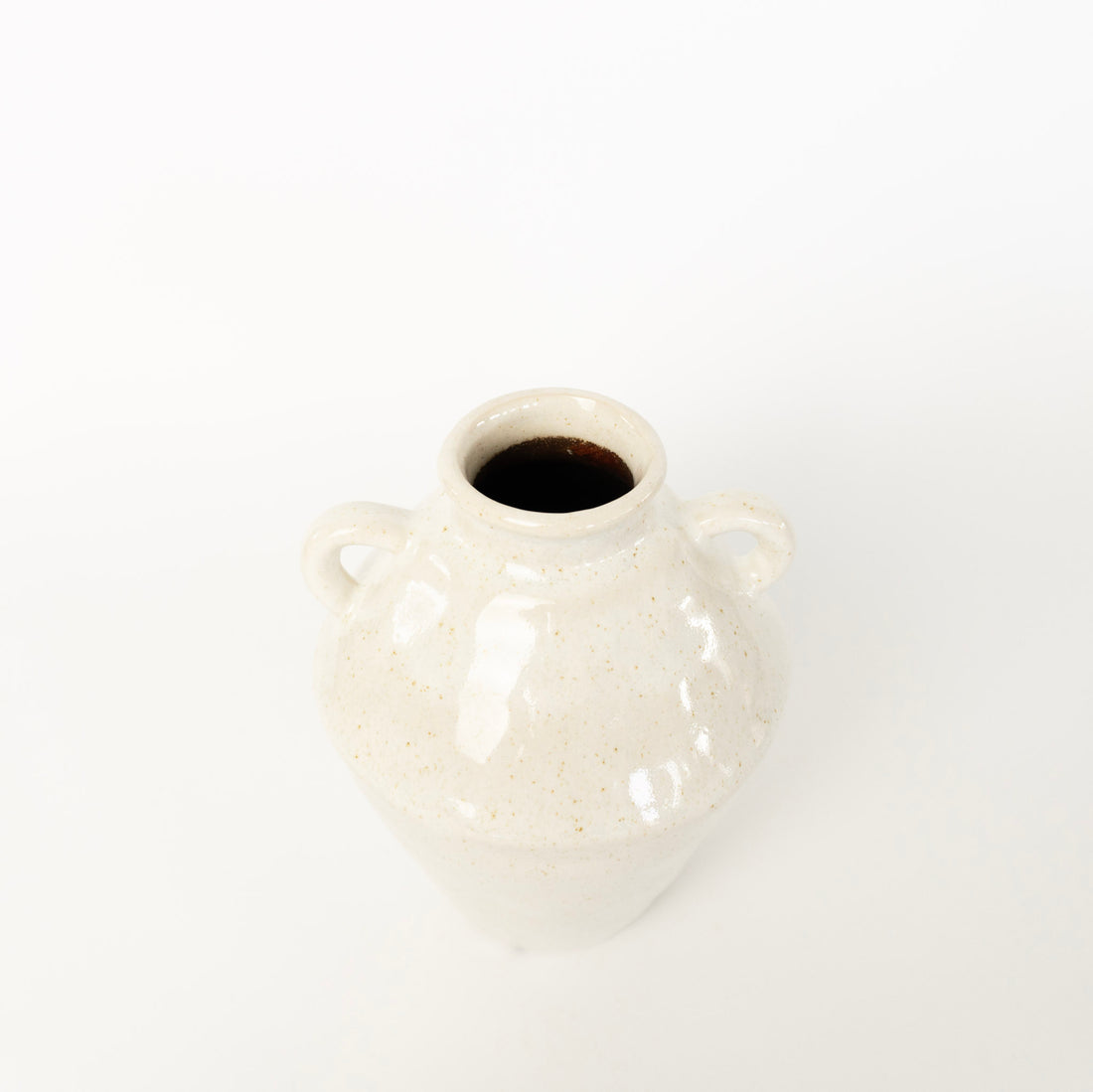 7" Cream Color Handle Vase