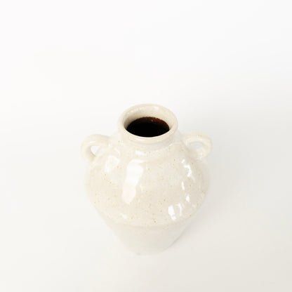7" Cream Color Handle Vase