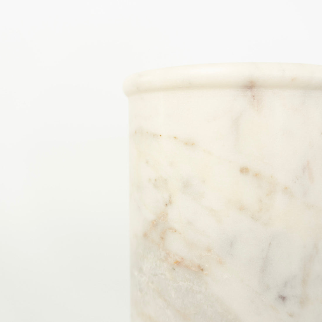 7" White Marble Jar