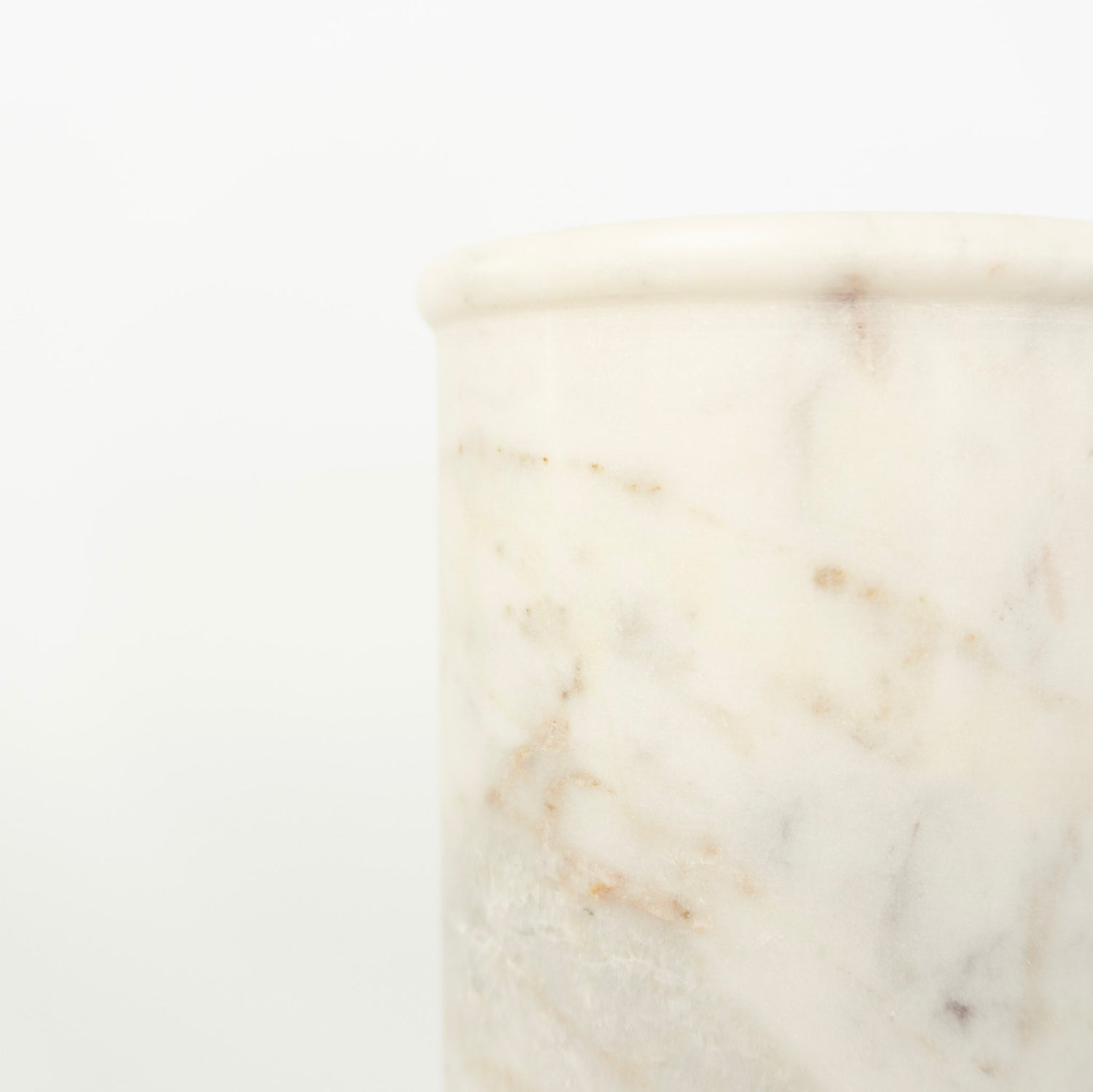 7" White Marble Jar