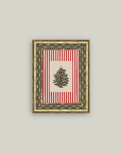 8 x 10 Striped Tree Framed Art