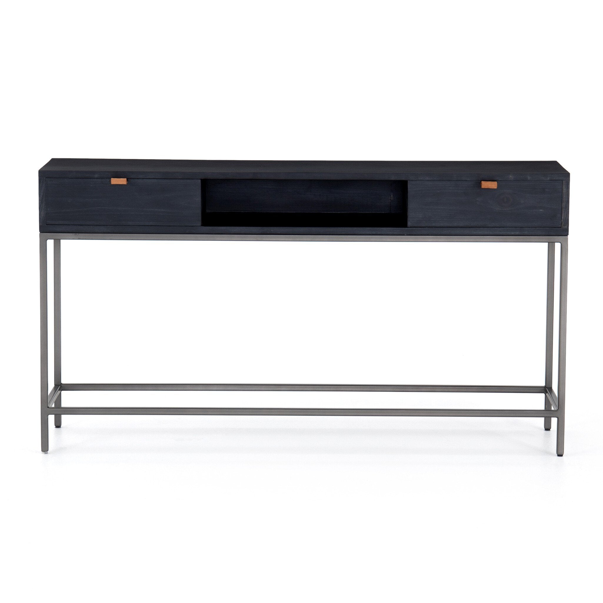 Trey Console Table - Black Wash Poplar