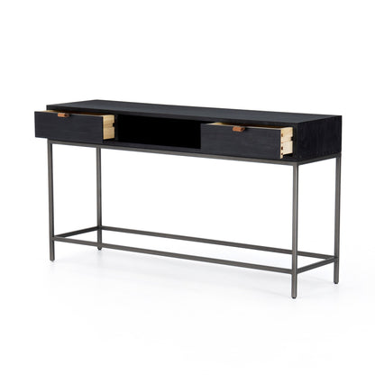 Trey Console Table - Black Wash Poplar