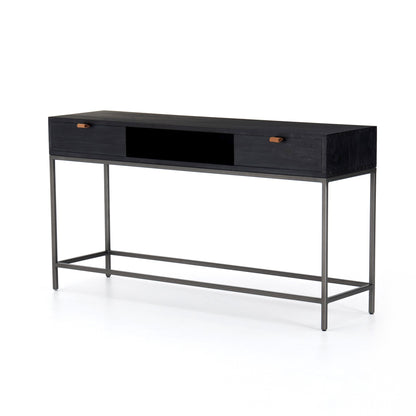 Trey Console Table - Black Wash Poplar