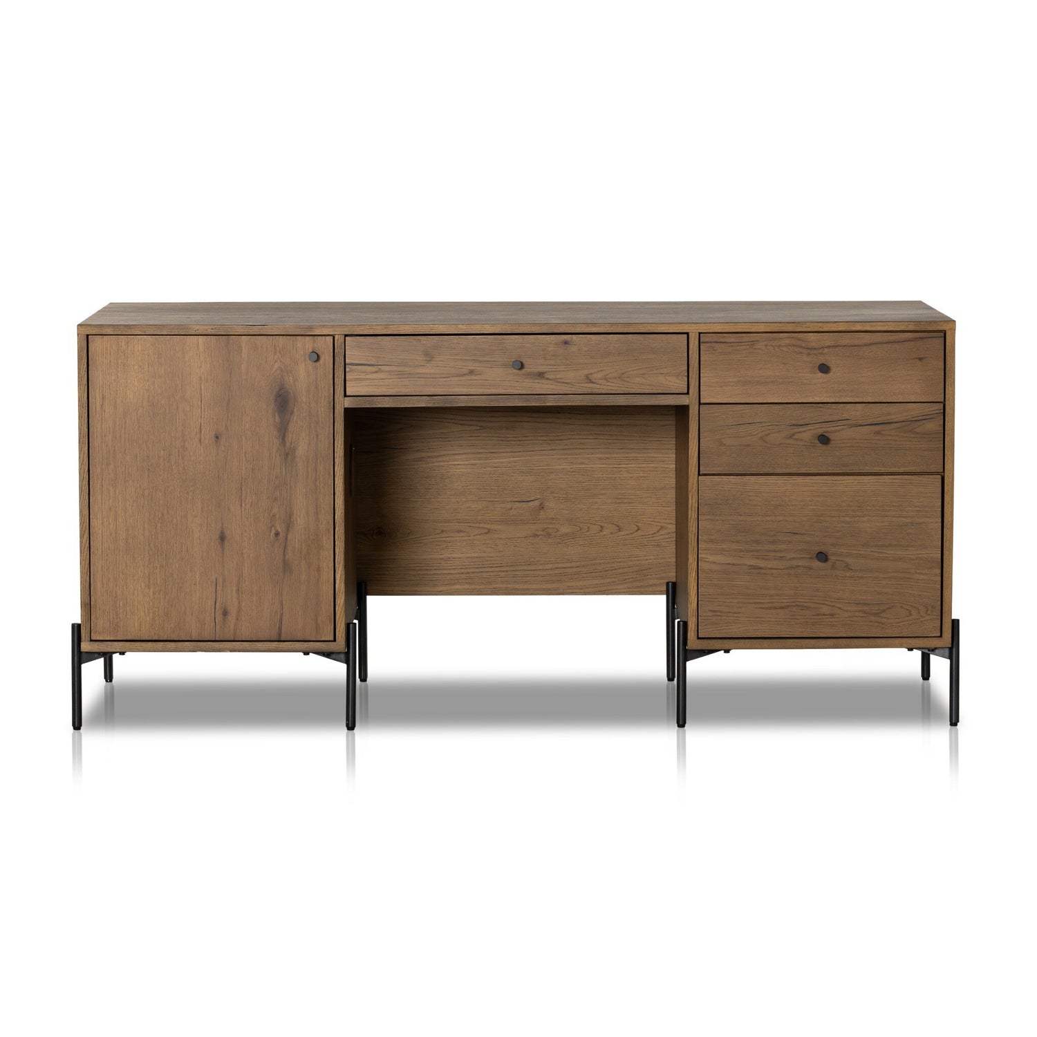 Eaton Executive Desk - Amber Oak Resin