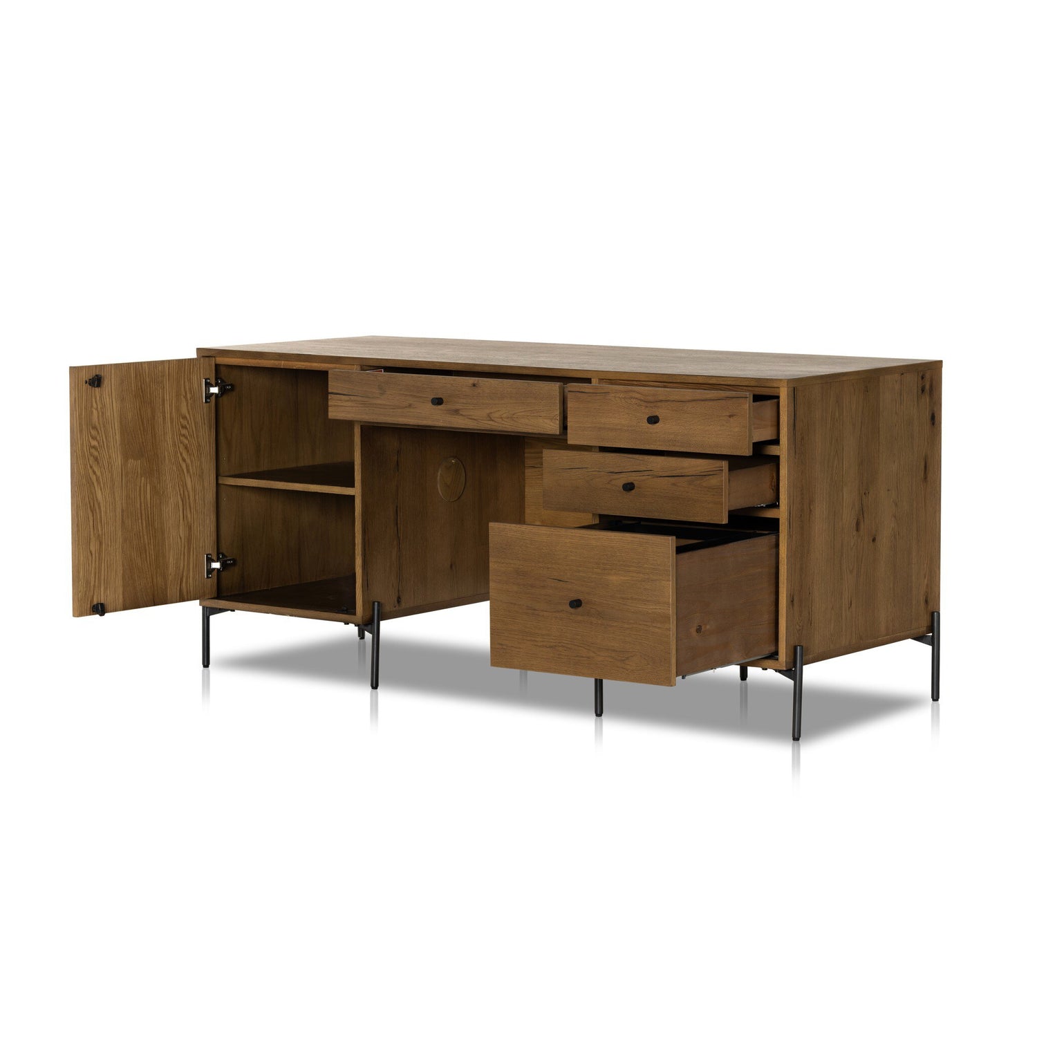 Eaton Executive Desk - Amber Oak Resin