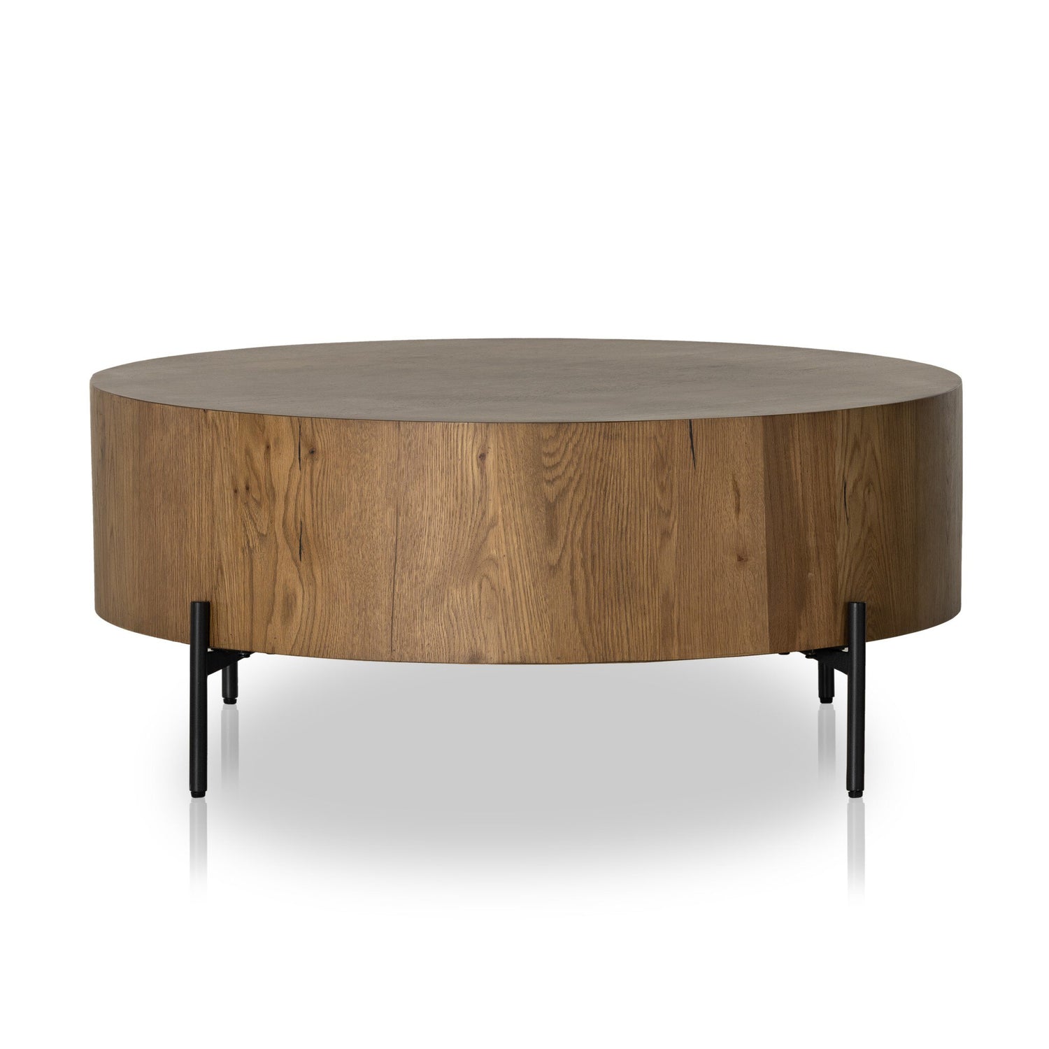 Eaton Drum Coffee Table - Amber Oak Resin