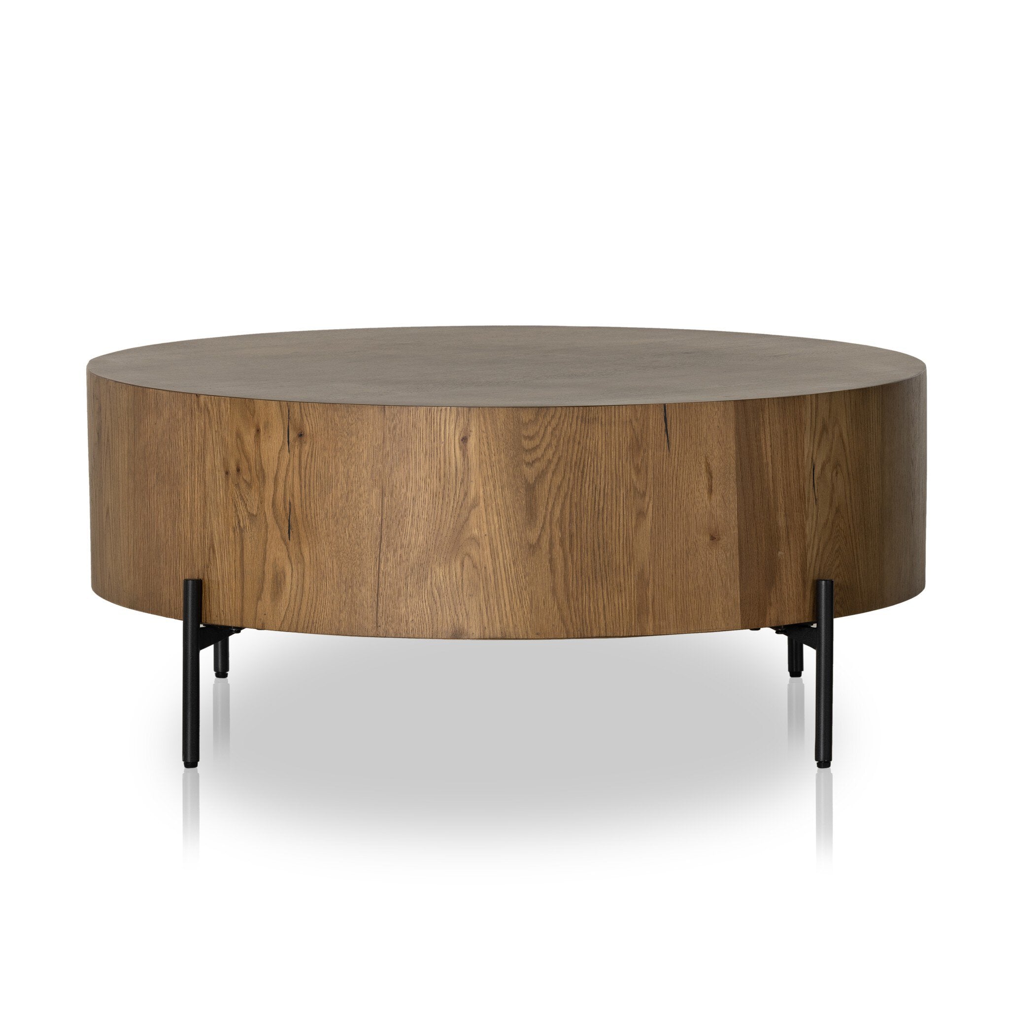 Eaton Drum Coffee Table - Amber Oak Resin