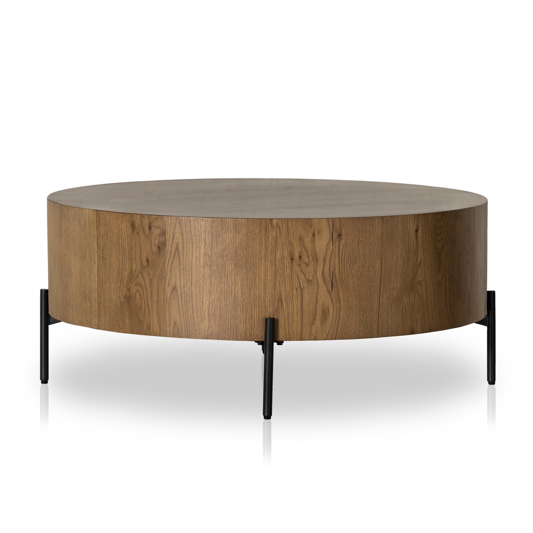 Eaton Drum Coffee Table - Amber Oak Resin