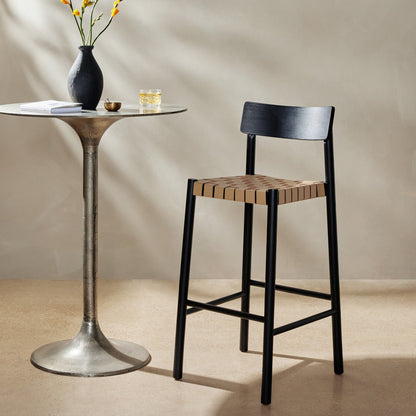 Heisler Bar + Counter Stool - Almond Leather Blend