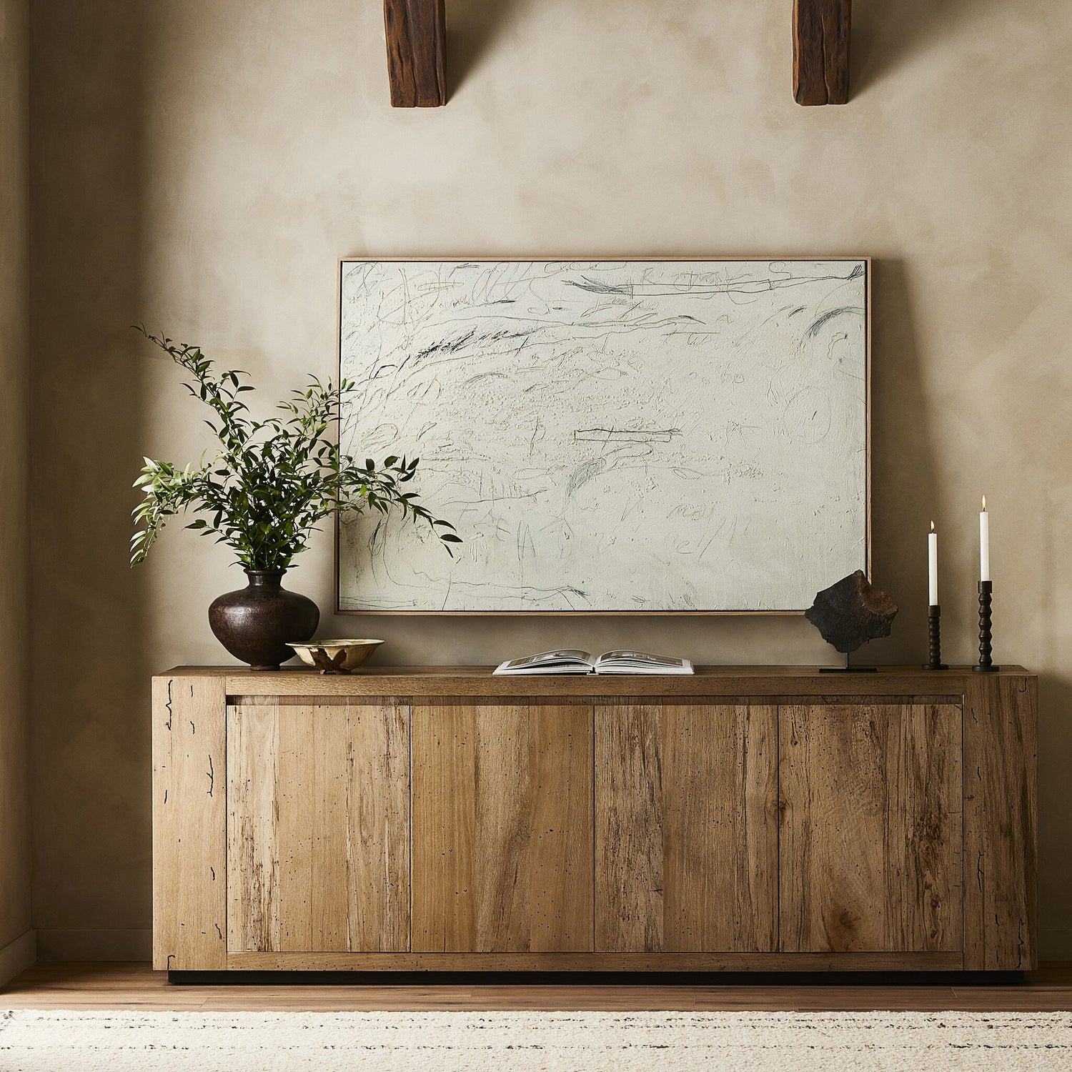 Abaso Sideboard - Rustic Wormwood Oak