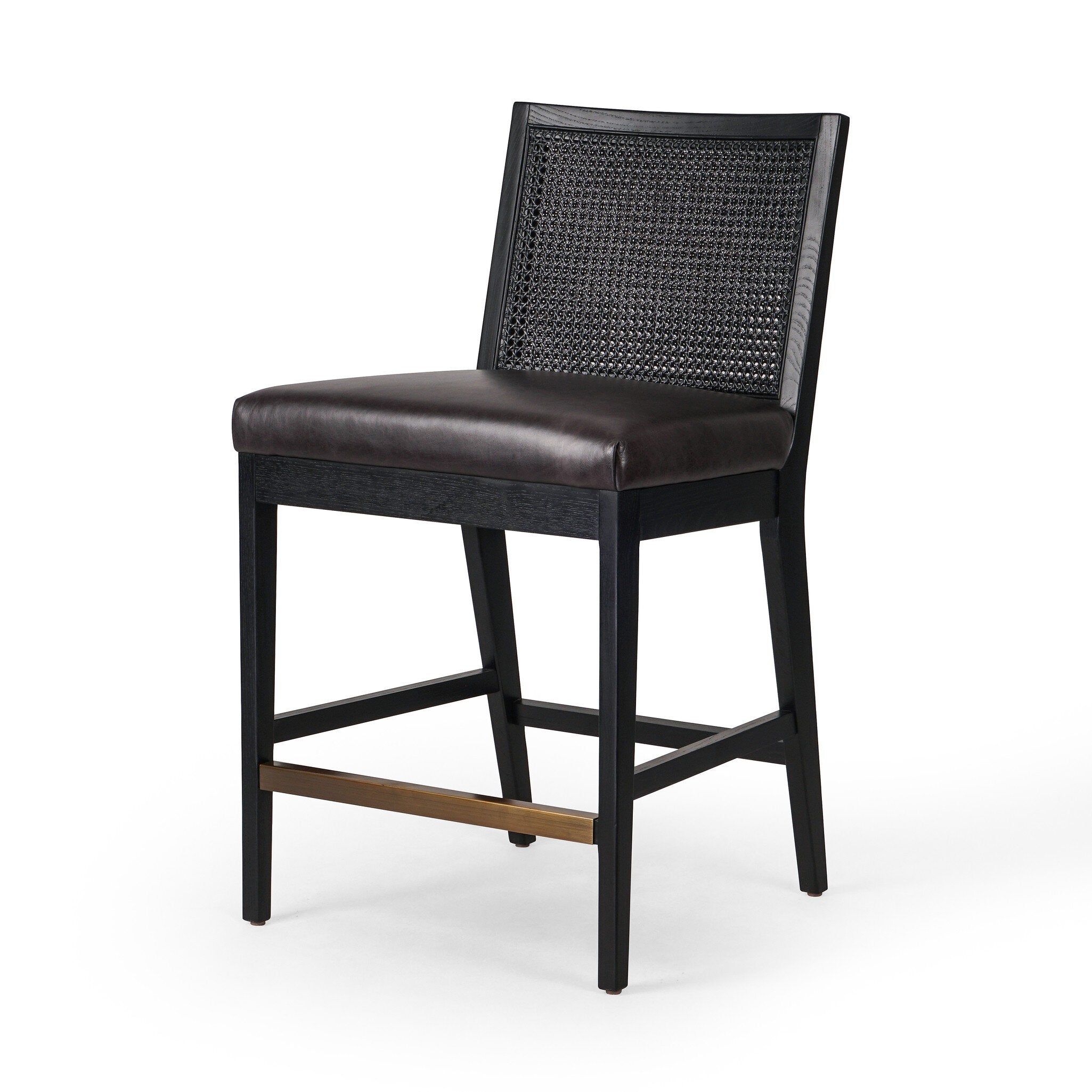 Antonia Cane Armless Bar + Counter Stool - Sonoma Black