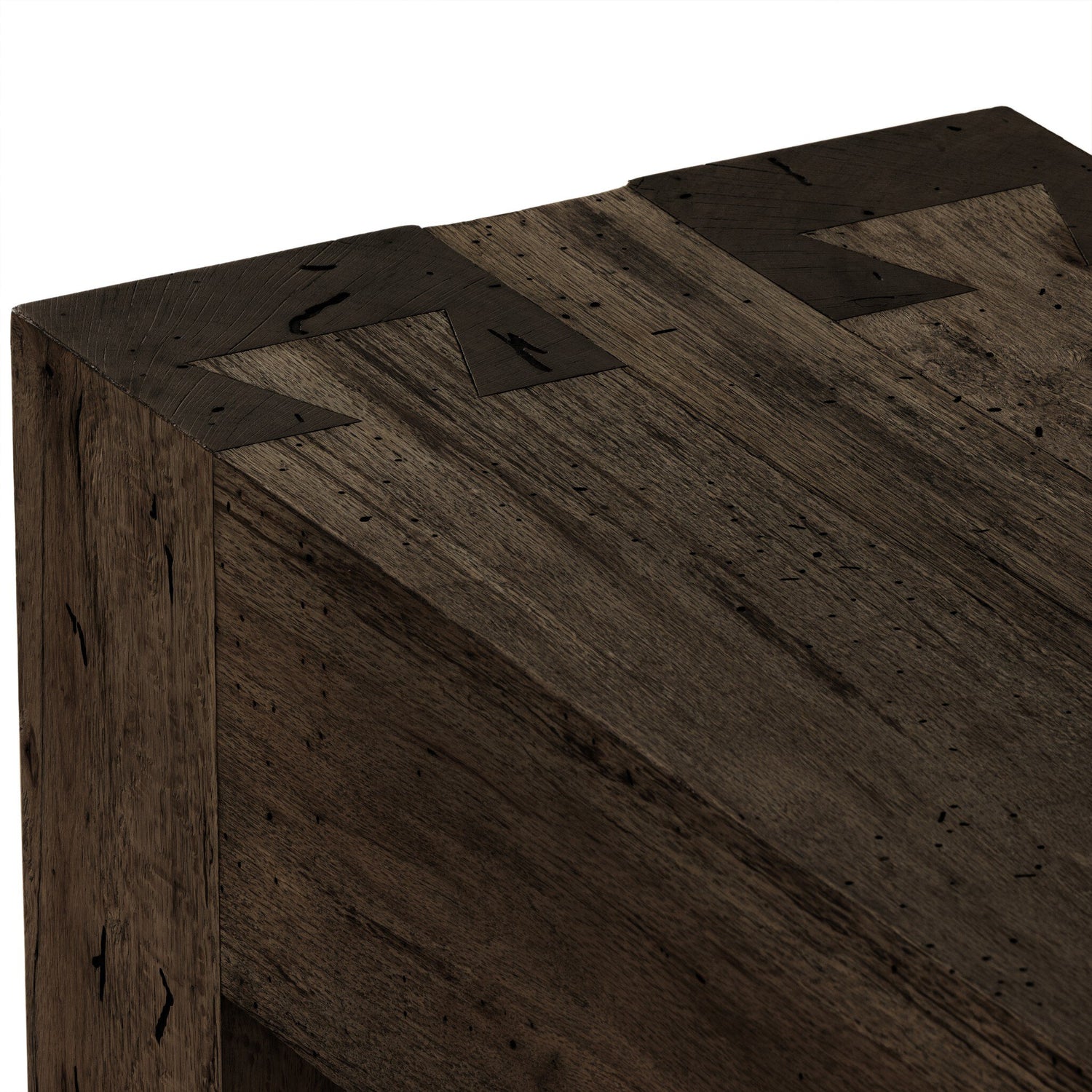 Abaso Console Table - Ebony Rustic Wormwood Oak