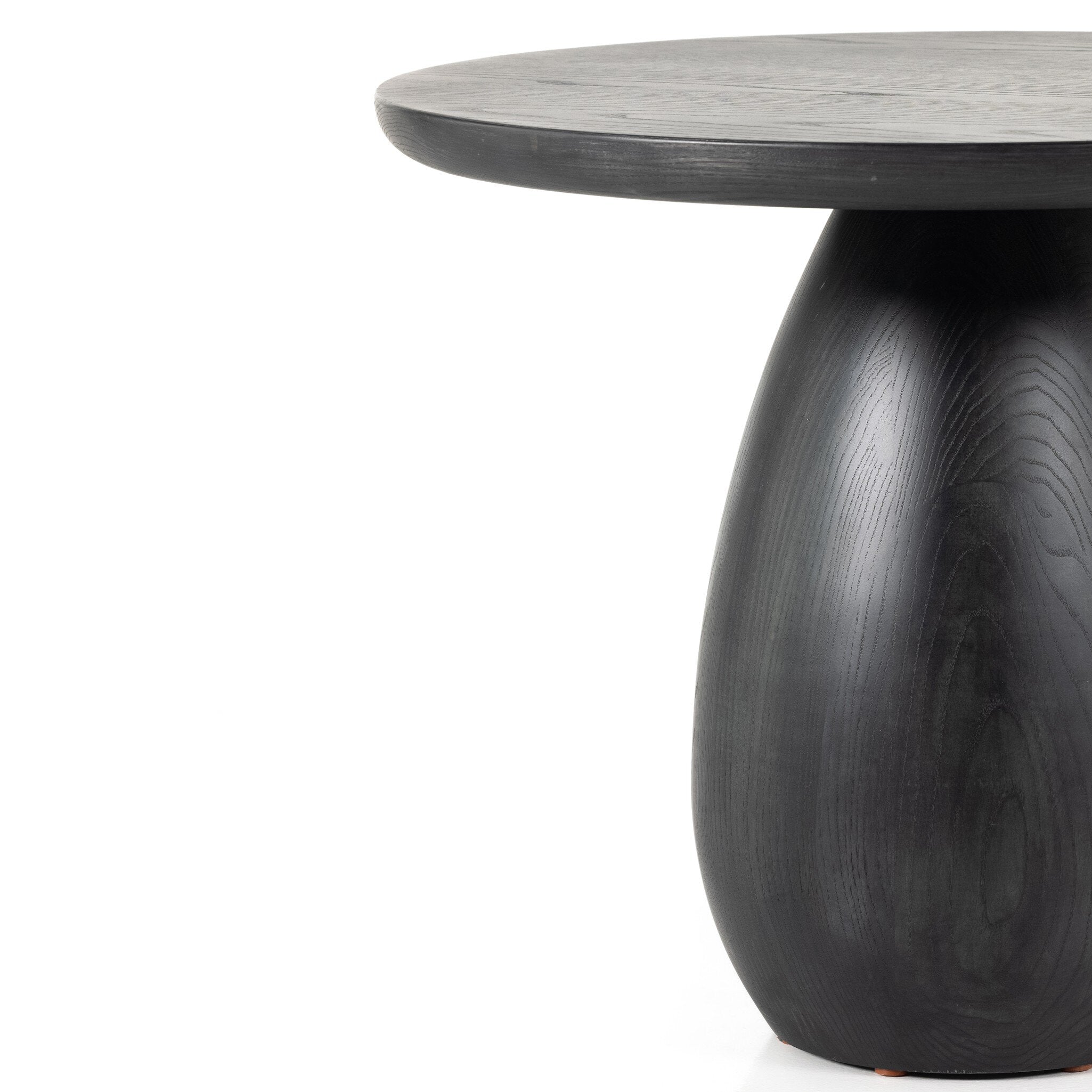 Merla Wood End Table-Tall - Black Wash Ash Veneer