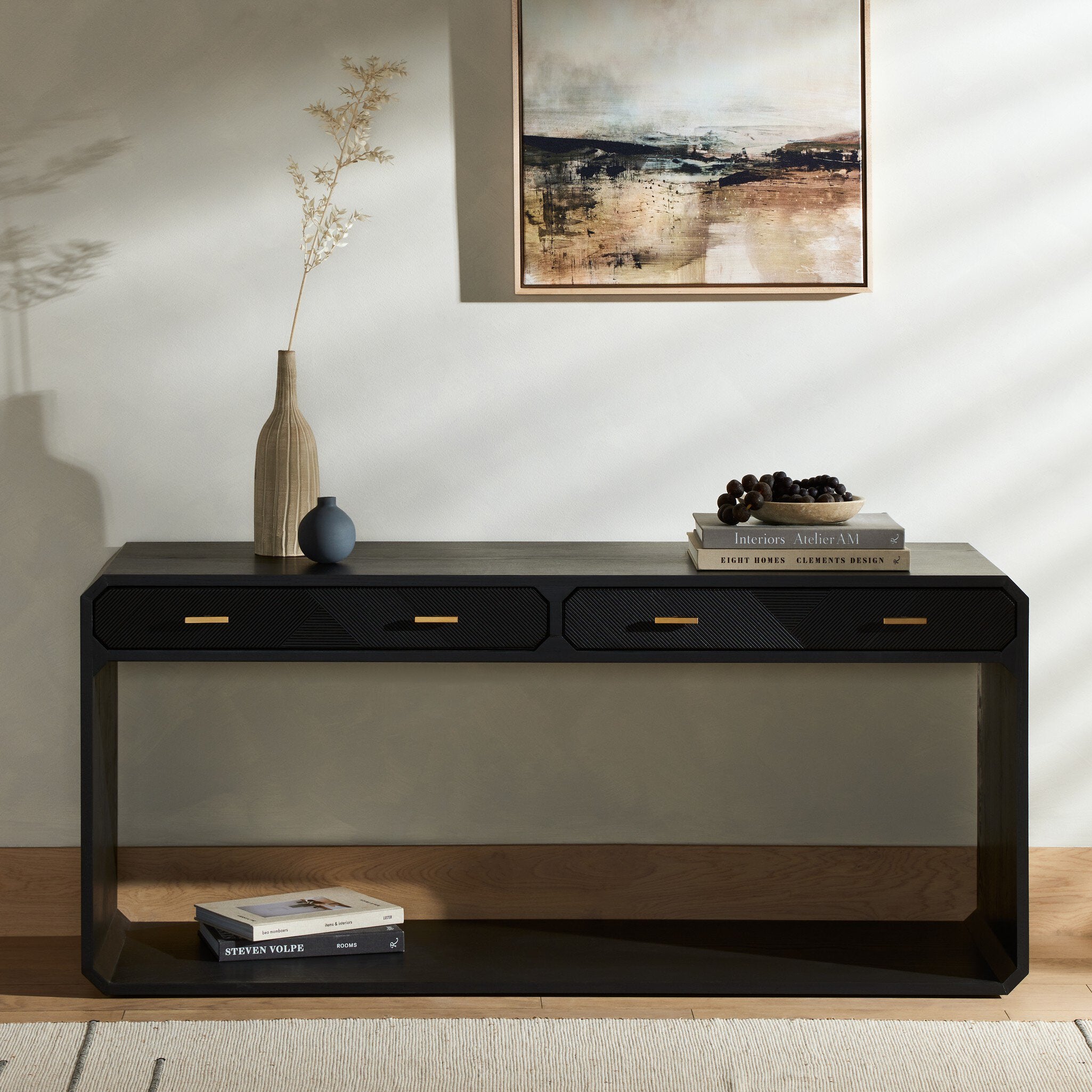 Caspian Console Table - Black Ash Veneer