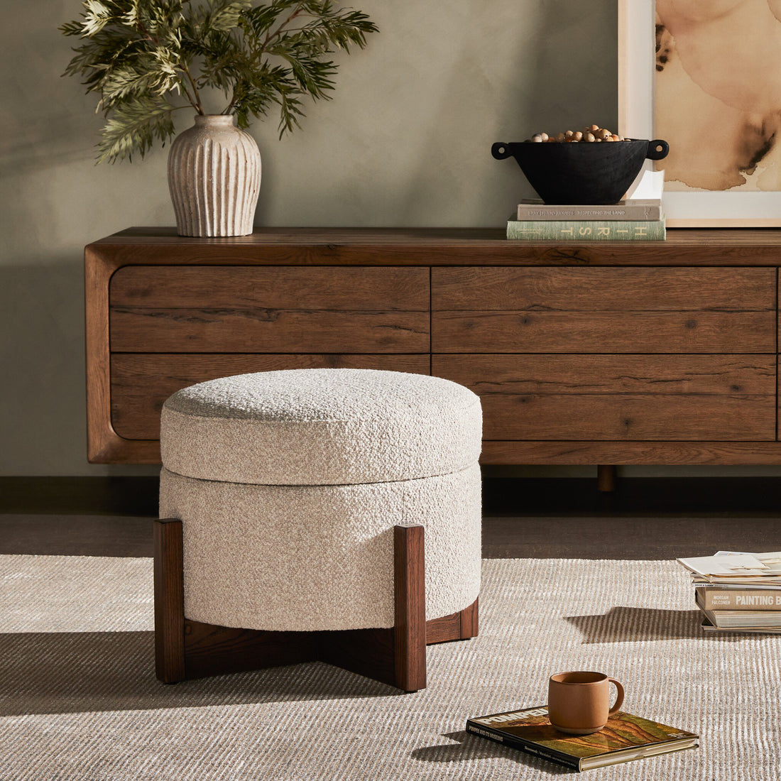 Esben Storage Ottoman - Sattley Fog