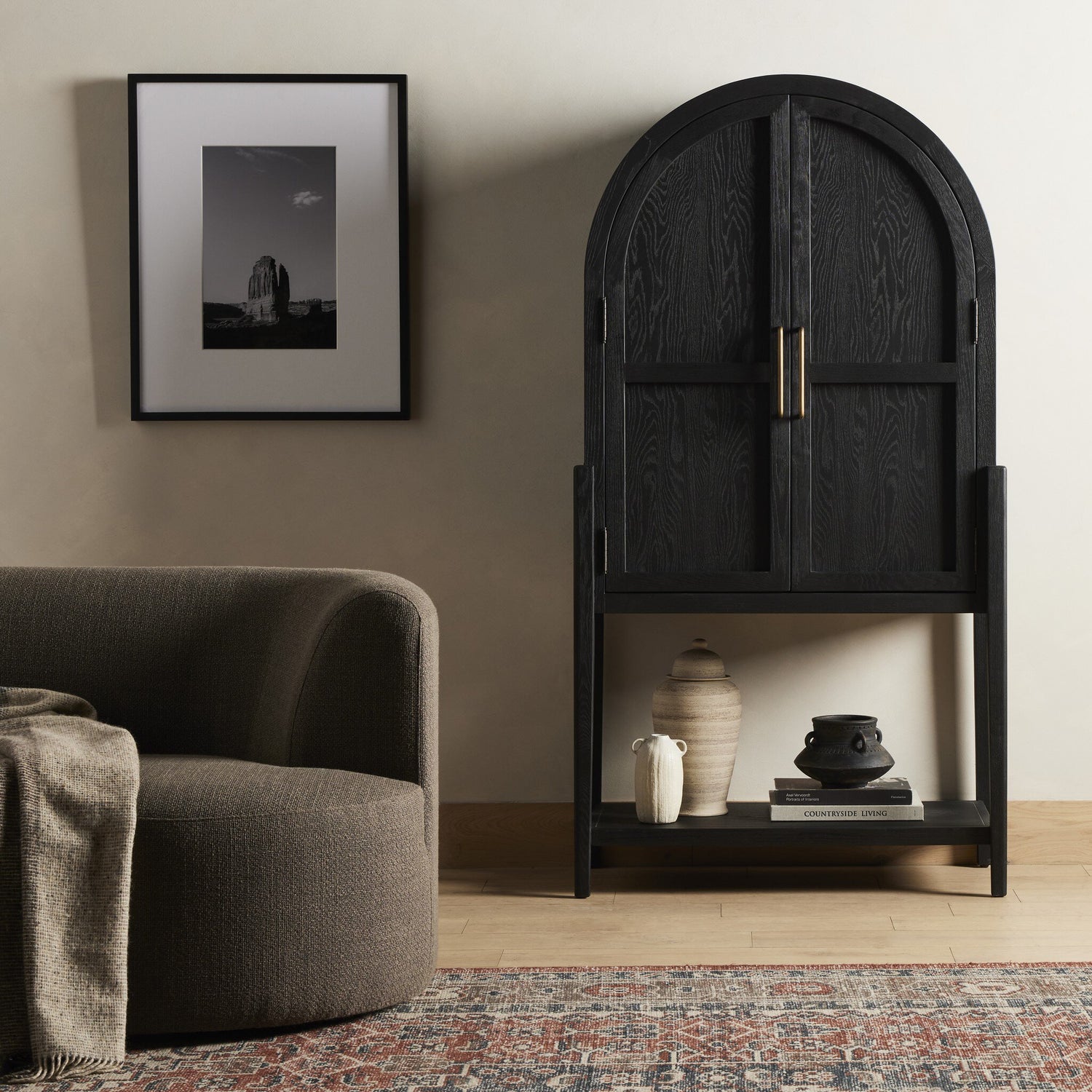 Tolle Bar Cabinet - Drifted Matte Black