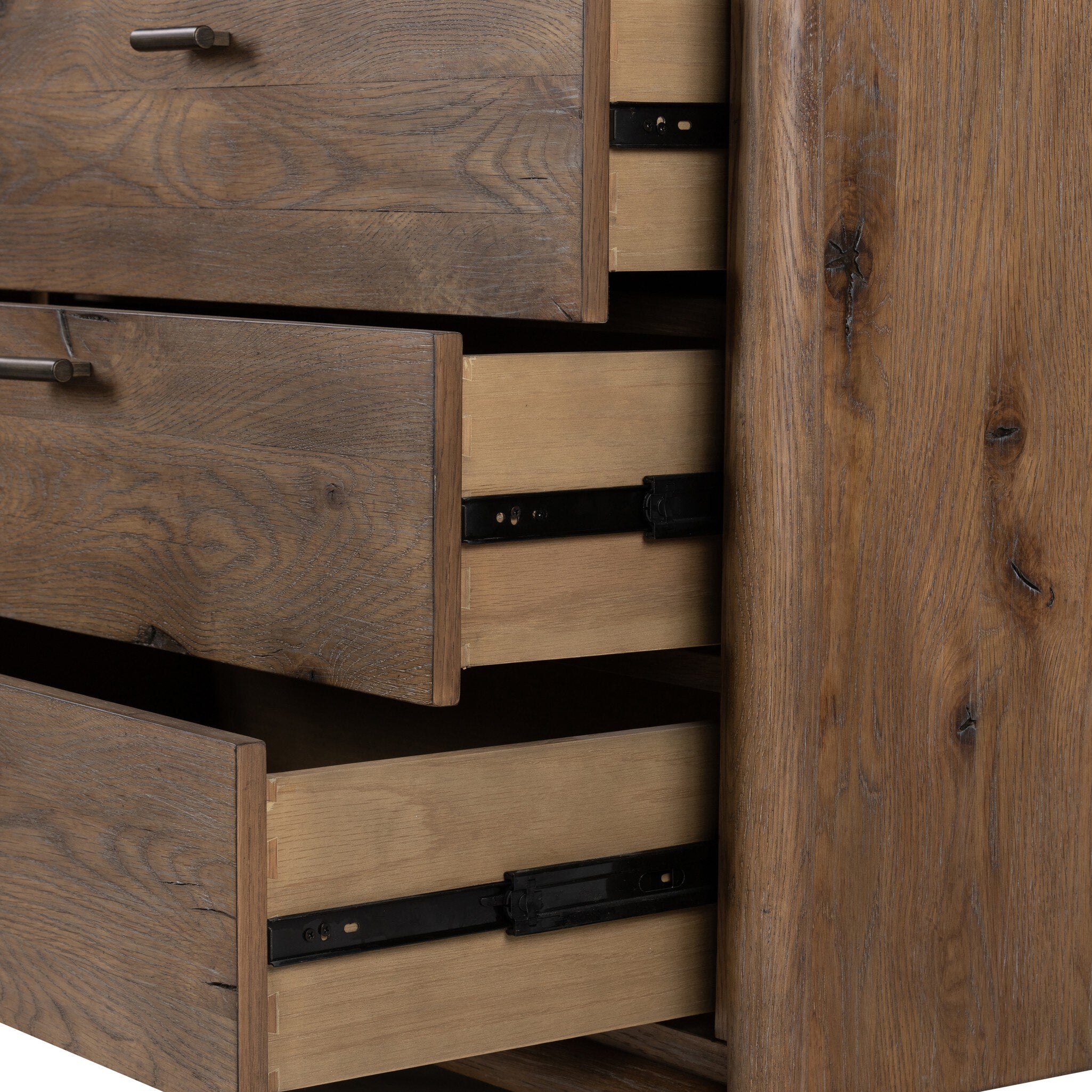 Glenview 6 Drawer Dresser - Weathered Oak Veneer