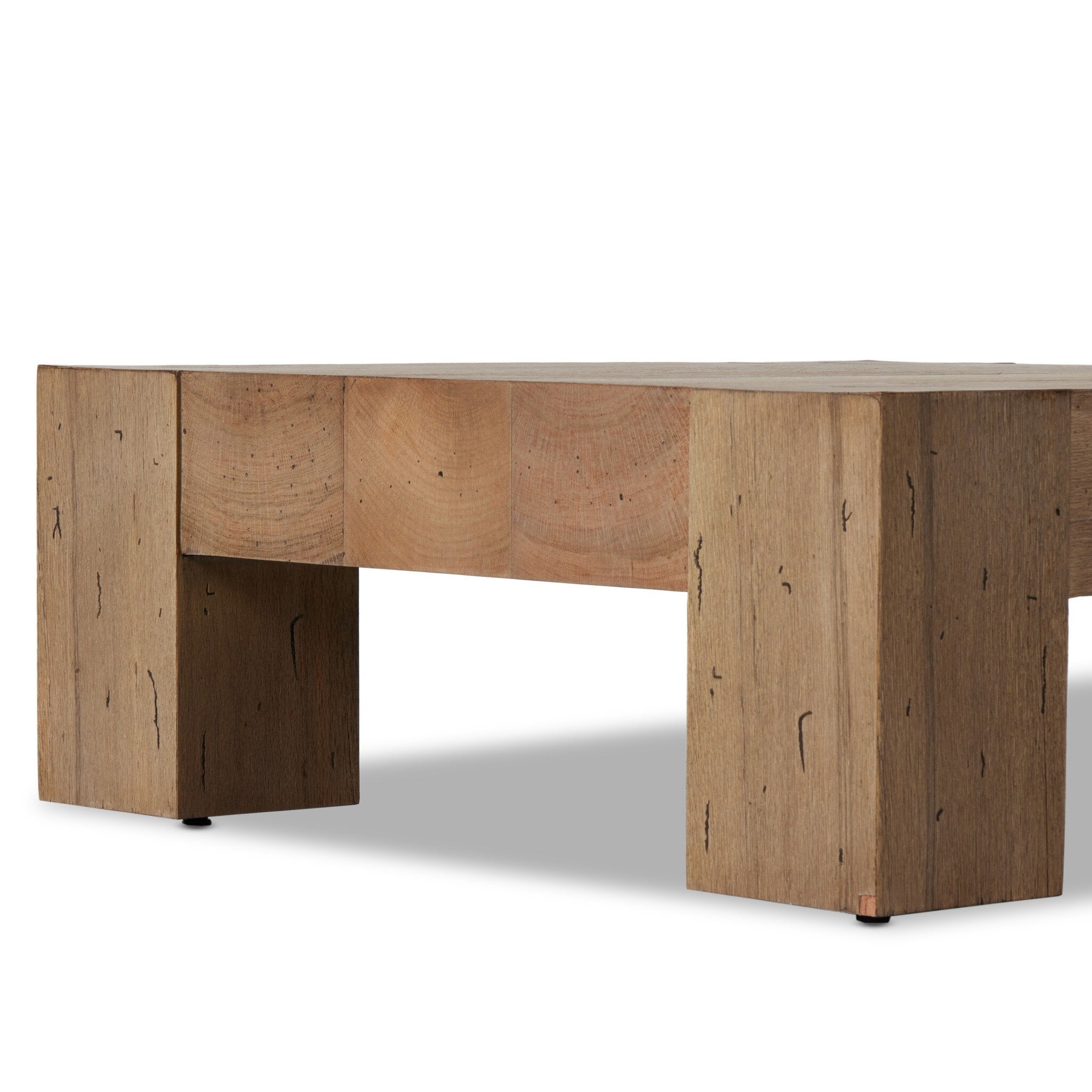 Abaso Small Square Coffee Table - Rustic Wormwood Oak