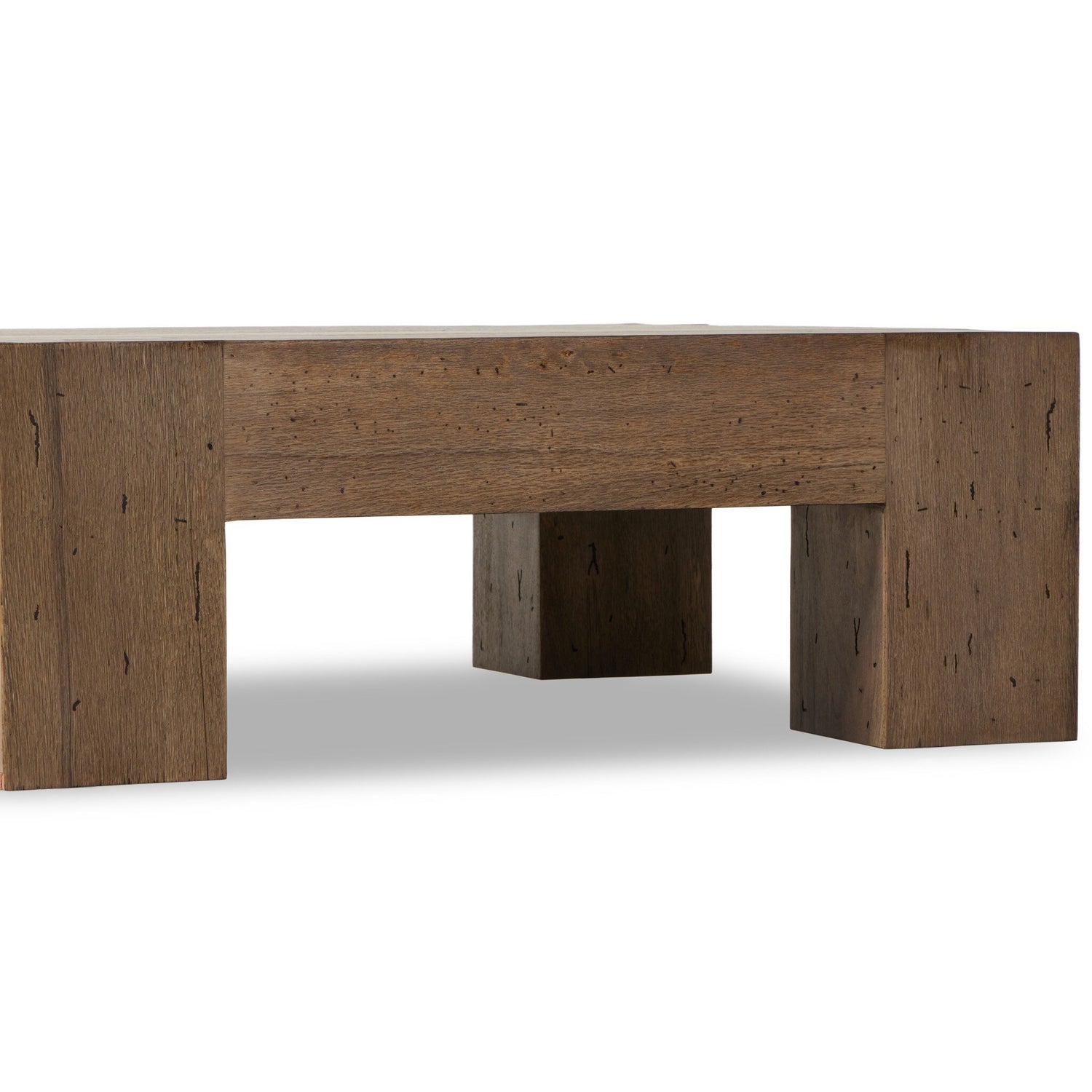 Abaso Small Square Coffee Table - Rustic Wormwood Oak