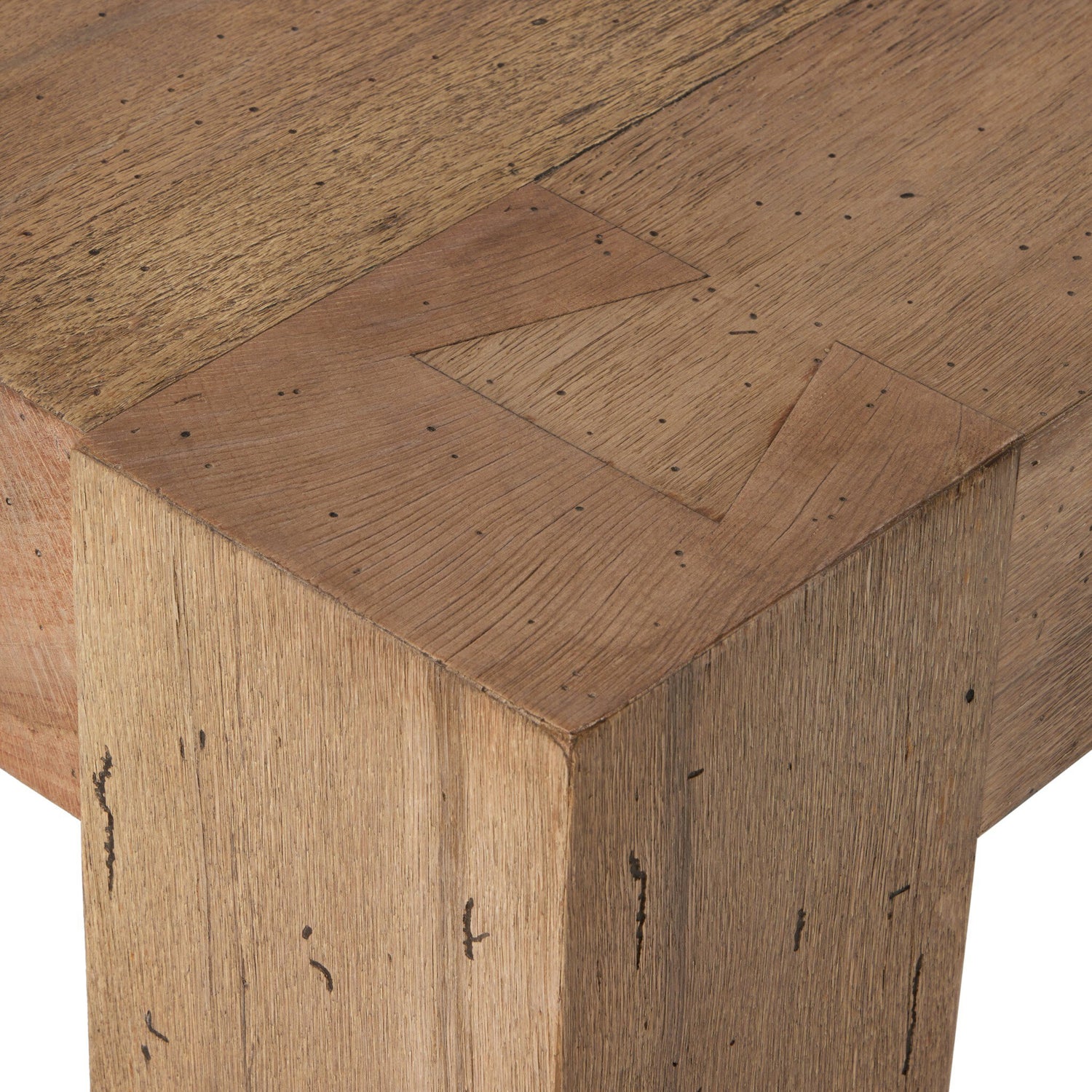 Abaso Small Square Coffee Table - Rustic Wormwood Oak