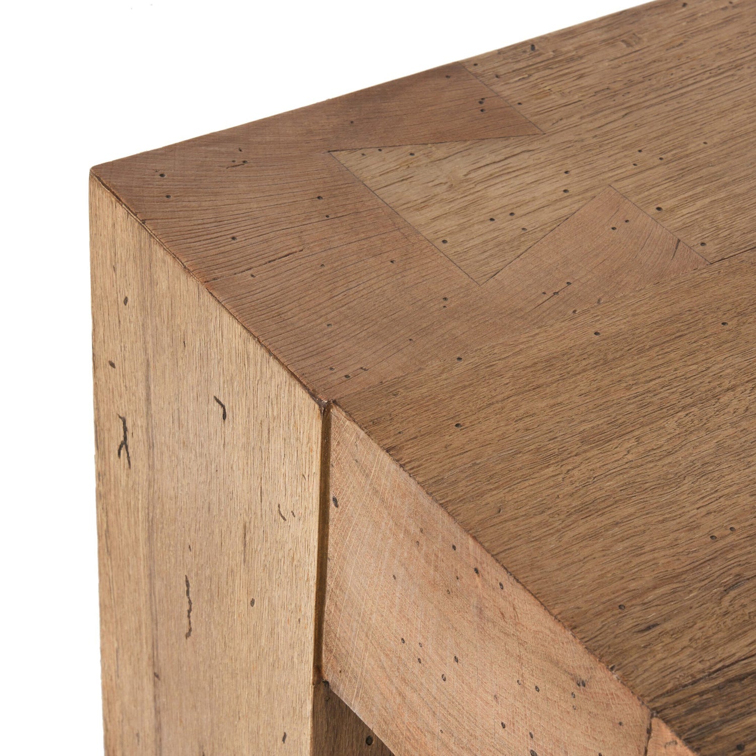 Abaso Small Square Coffee Table - Rustic Wormwood Oak