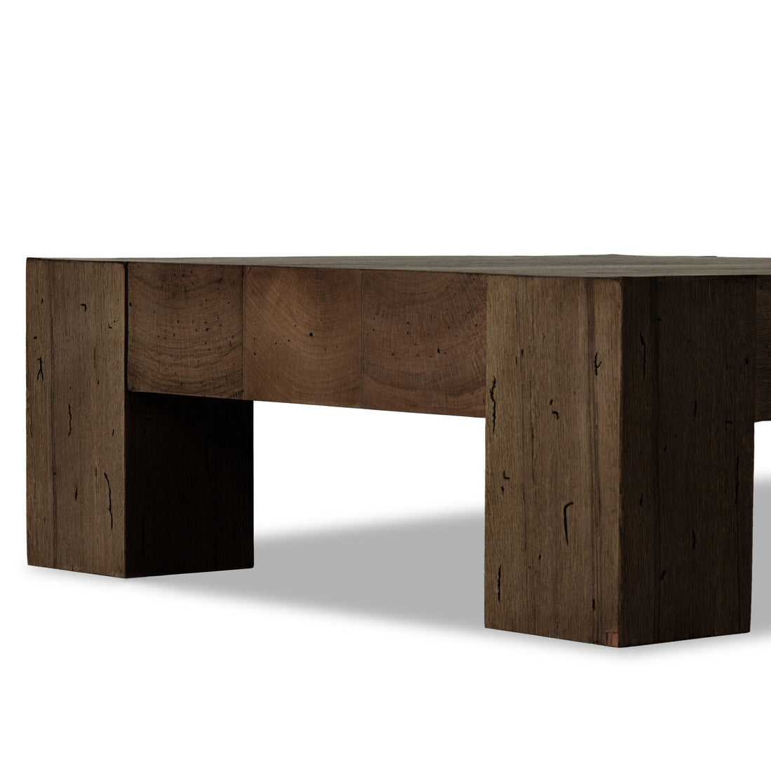 Abaso Small Square Coffee Table - Ebony Rustic Wormwood Oak