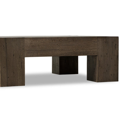 Abaso Small Square Coffee Table - Ebony Rustic Wormwood Oak