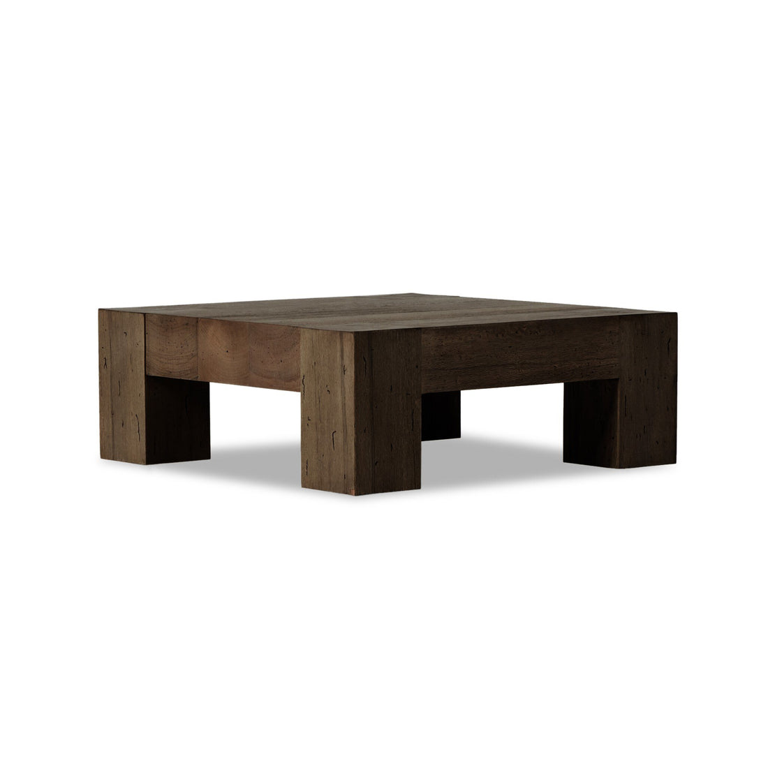 Abaso Small Square Coffee Table - Ebony Rustic Wormwood Oak