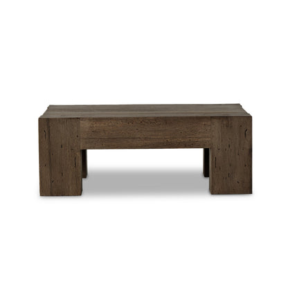 Abaso Small Square Coffee Table - Ebony Rustic Wormwood Oak