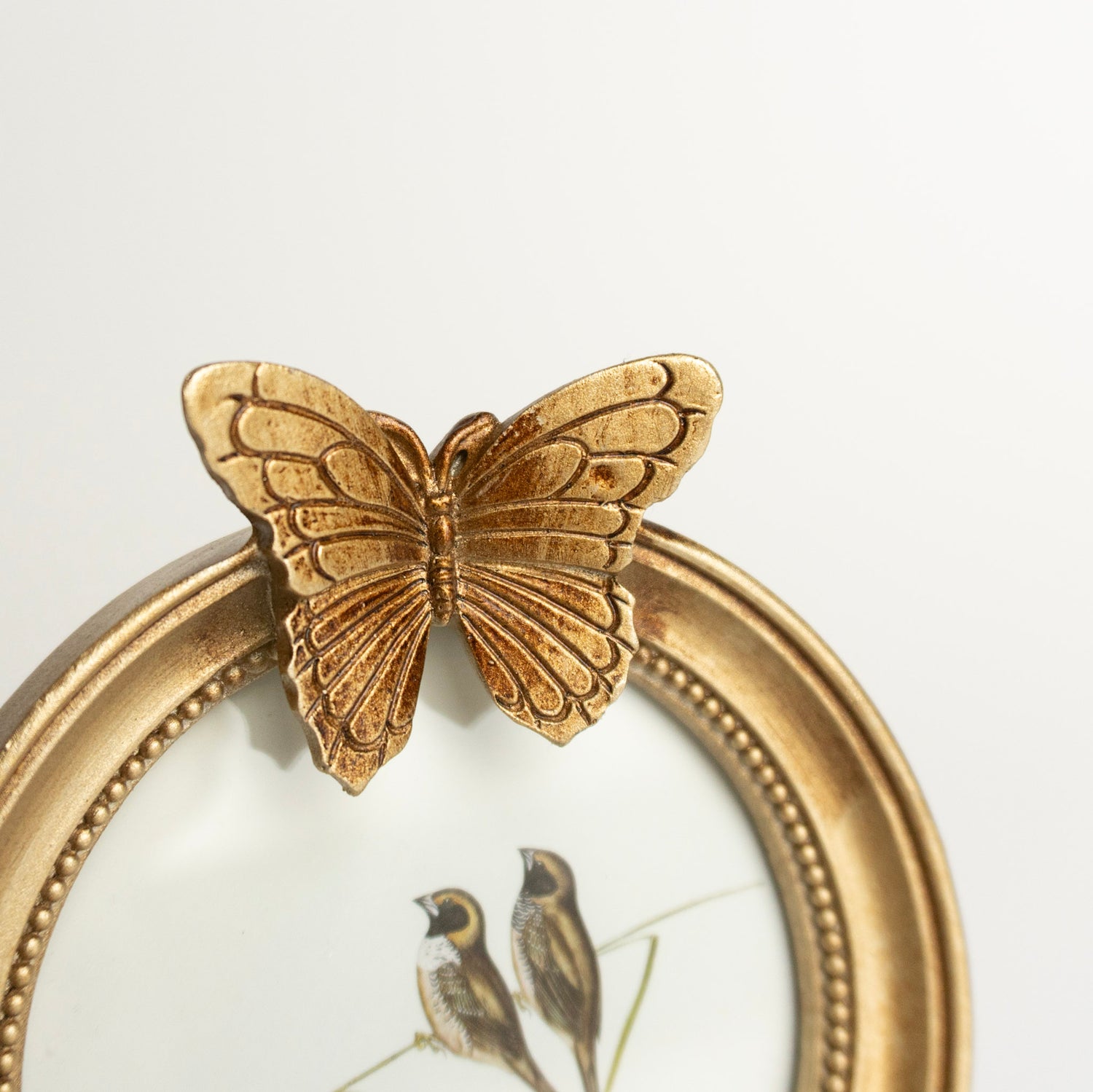 3.5" Antique Gold Butterfly Photo Frame