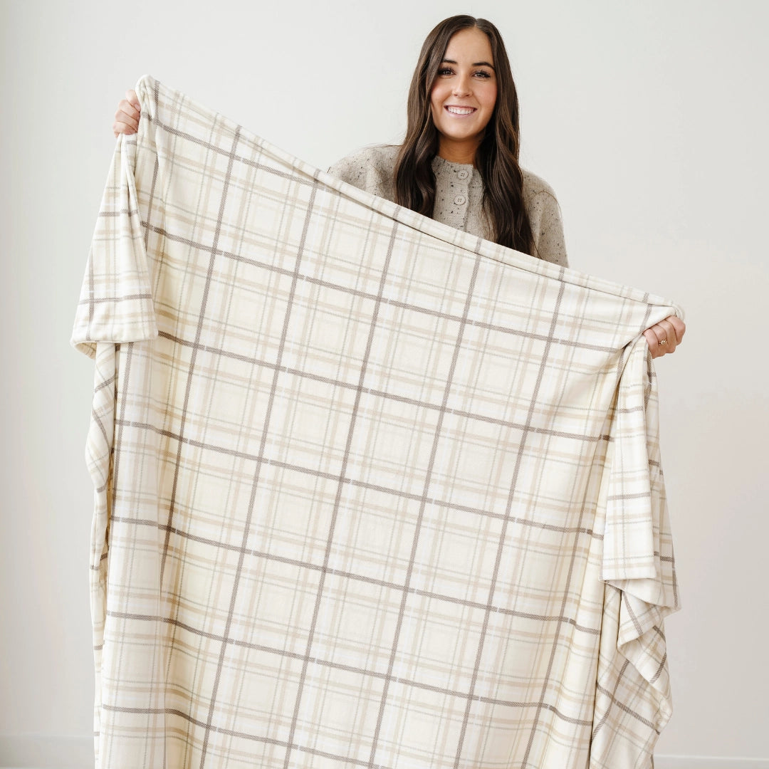 Minky Throw Blanket - (Plaid)