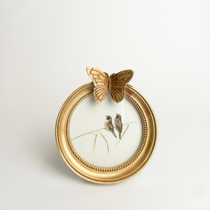 3.5" Antique Gold Butterfly Photo Frame