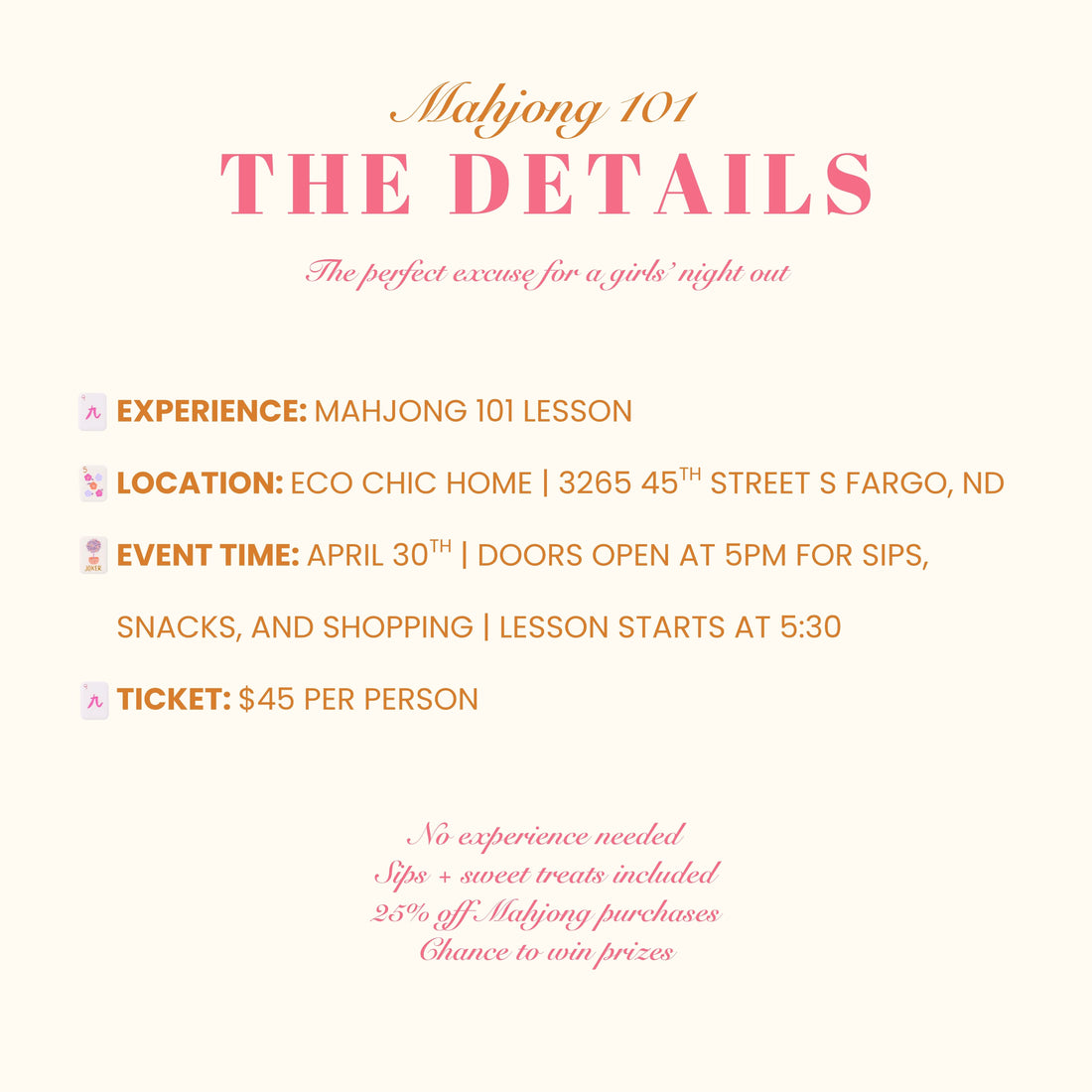 Mahjong &amp; Macarons 101 Class