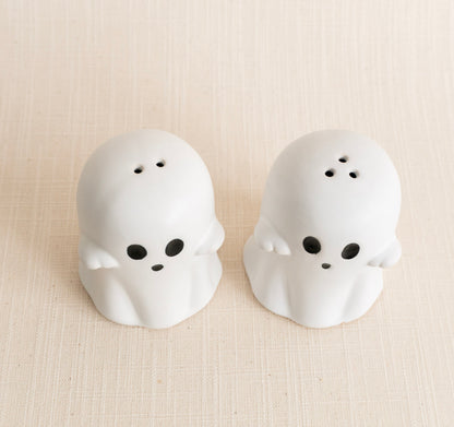 Stoneware Ghost Salt &amp; Pepper Shakers Set