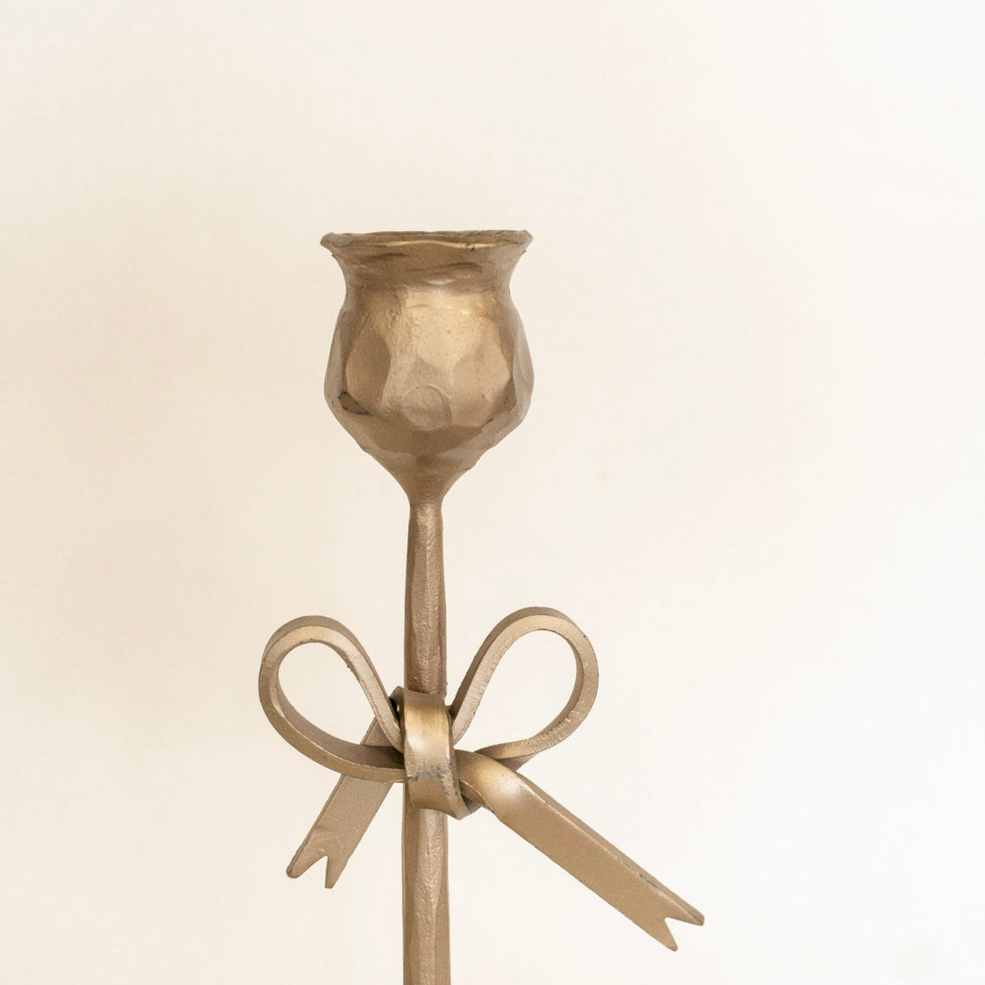 Antique Brass Bow Candle Holders