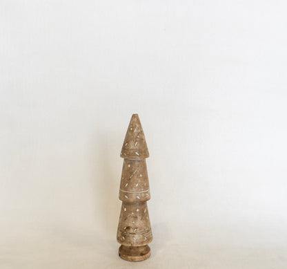 Carved Mango Wood Tree w/Design Set